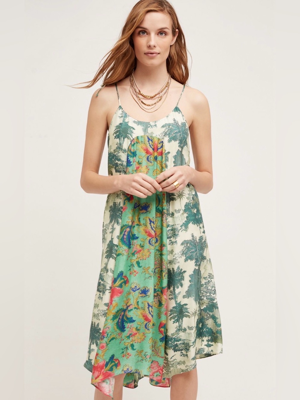 ANTHROPOLOGIE Maeve Silk blend Santee Swing Dress  size XS